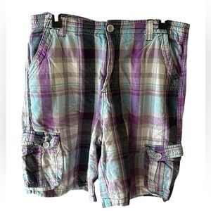 Andrew Fezza Men’s Plaid Cargo Shorts